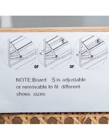 Zapatero de Madera y Ratán con 3 Cajones