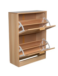 Zapatero de Madera y Ratán con 2 Cajones 2