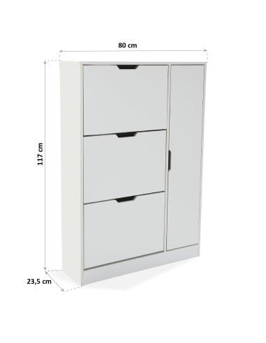 Zapatero de Madera Blanco con 4 cajones