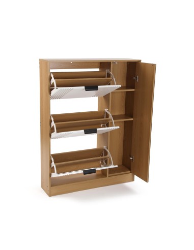 Zapatero de Madera con 3 Cajones y Espejo