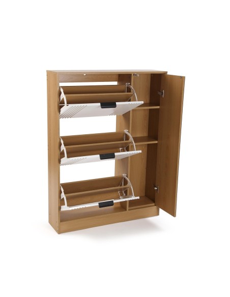 Zapatero de Madera con 3 Cajones y Espejo