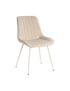 Silla beige tela y metal beige