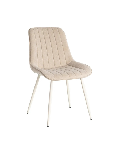 Silla beige tela y metal beige