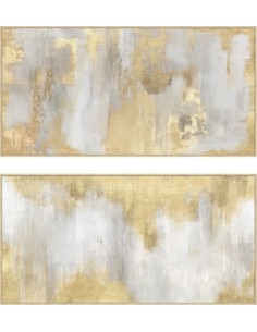 Cuadro lienzo diseño abstracto tonos dorados