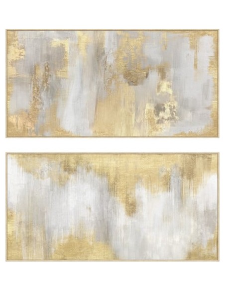 Cuadro lienzo diseño abstracto tonos dorados