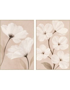 Cuadro lienzo flores con marco