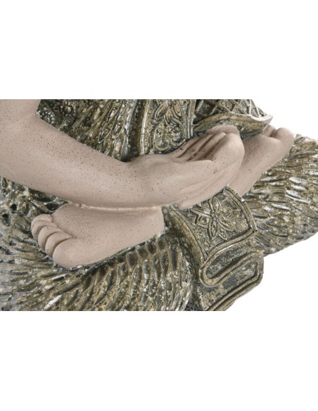 Figura buda fibra de magnesio verde y piedra