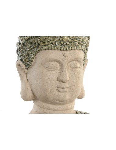 Figura buda fibra de magnesio verde y piedra