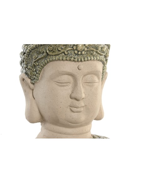 Figura buda fibra de magnesio verde y piedra