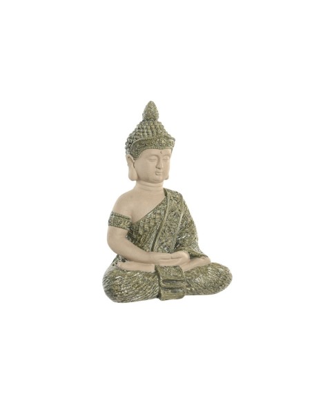 Figura buda fibra de magnesio verde y piedra