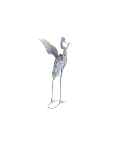 Figura de metal garza gris