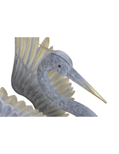 Figura de metal garza gris