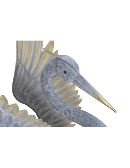 Figura de metal garza gris