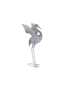 Figura de metal garza gris