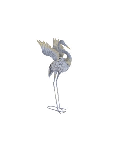 Figura de metal garza gris