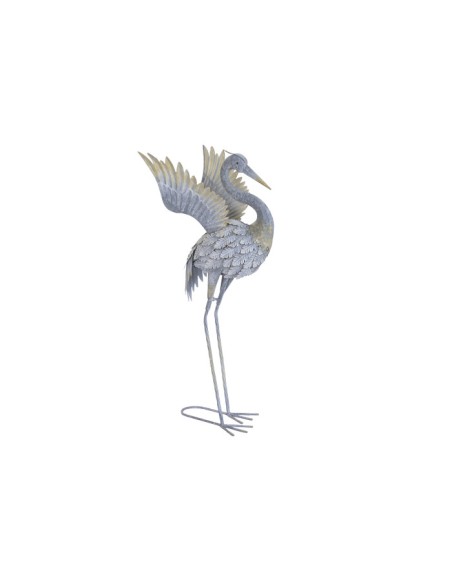 Figura de metal garza gris