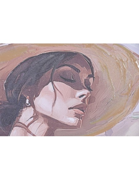 Cuadro en Lienzo con Diseño Chica Sombrero