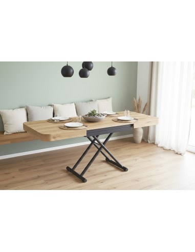 Mesa centro Elevable y Extensible Oak-Negro