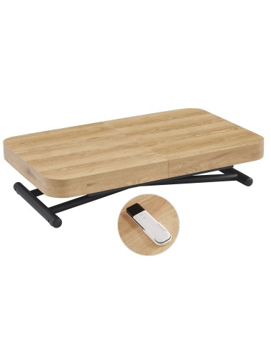 Mesa centro Elevable y Extensible Oak-Negro