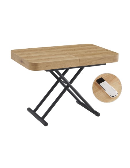 Mesa centro Elevable y Extensible Oak-Negro