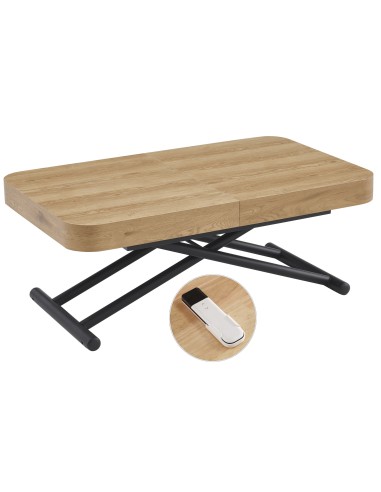 Mesa centro Elevable y Extensible Oak-Negro