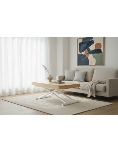 Mesa centro Elevable y Extensible Oak-Blanco 2