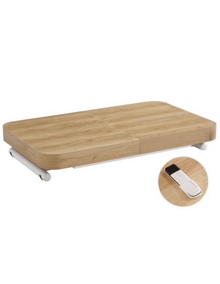 Mesa centro Elevable y Extensible Oak-Blanco