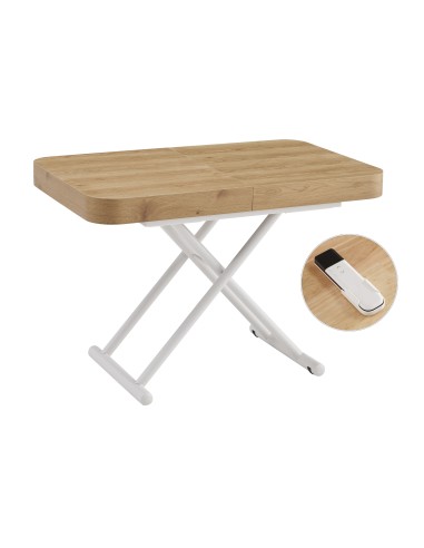 Mesa centro Elevable y Extensible Oak-Blanco