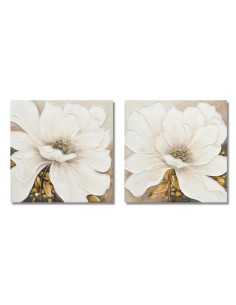 Cuadro en Lienzo con Diseño Flores Blancas