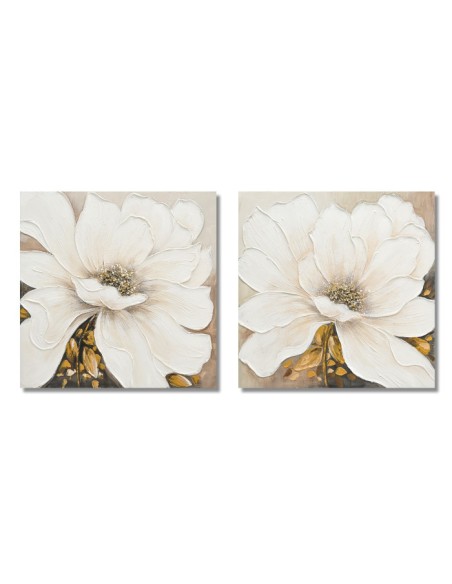 Cuadro en Lienzo con Diseño Flores Blancas