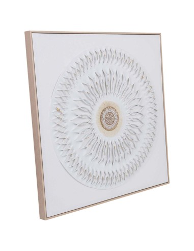 Cuadro en Lienzo con Relieve Blanco