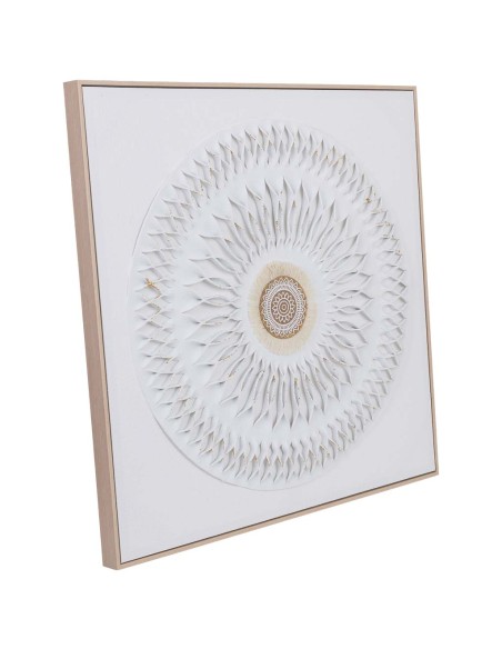 Cuadro en Lienzo con Relieve Blanco