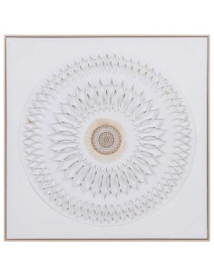 Cuadro en Lienzo con Relieve Blanco