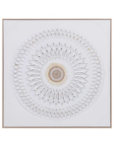 Cuadro en Lienzo con Relieve Blanco
