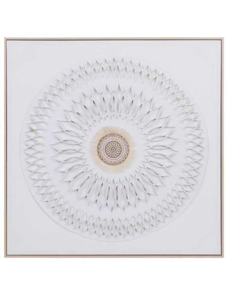 Cuadro en Lienzo con Relieve Blanco