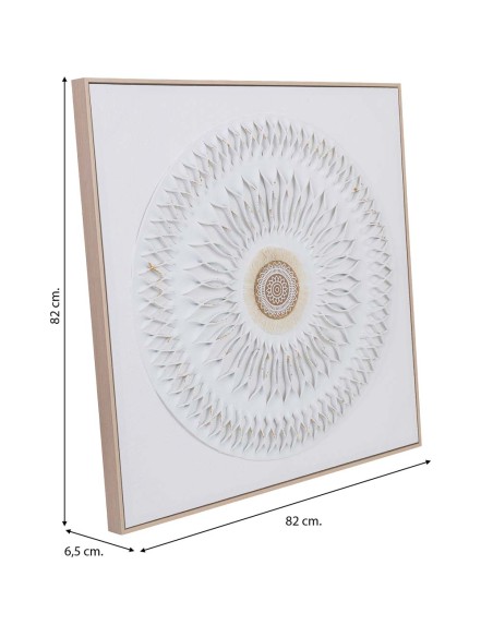 Cuadro en Lienzo con Relieve Blanco