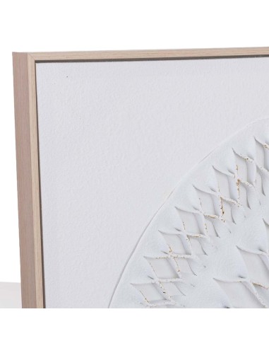 Cuadro en Lienzo con Relieve Blanco