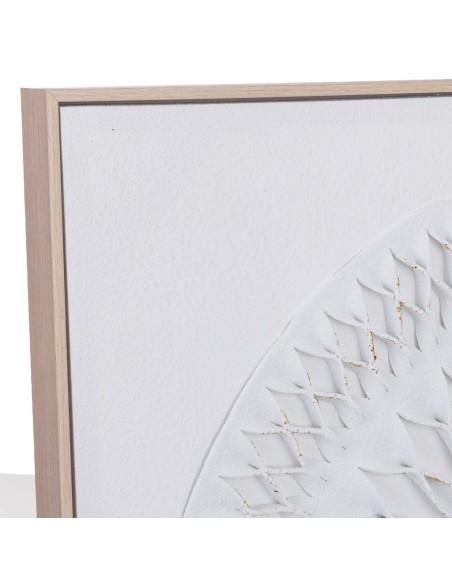 Cuadro en Lienzo con Relieve Blanco