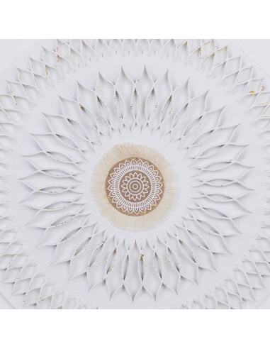 Cuadro en Lienzo con Relieve Blanco