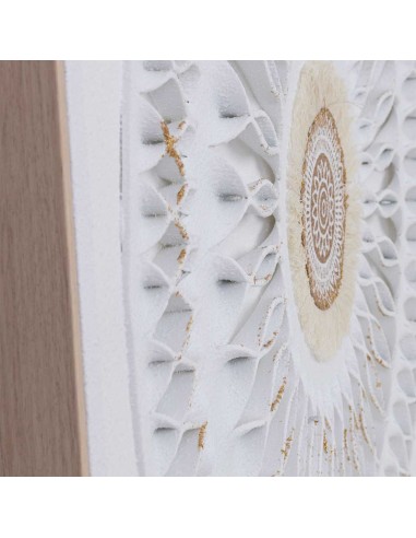 Cuadro en Lienzo con Relieve Blanco