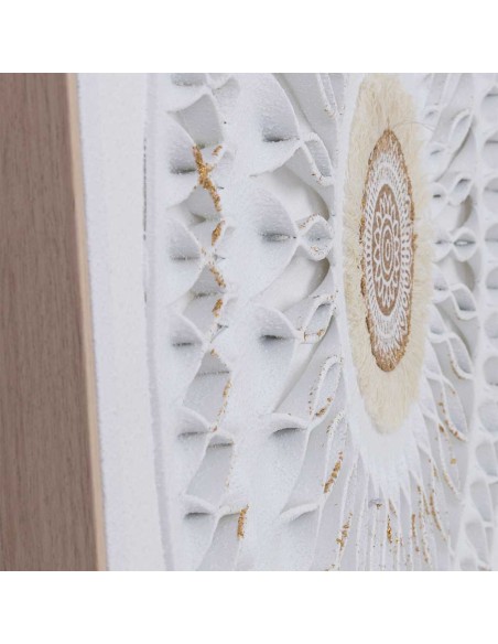 Cuadro en Lienzo con Relieve Blanco