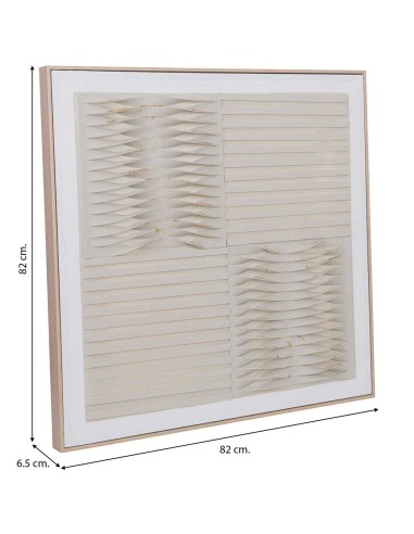 Cuadro en Lienzo con Relieve Beige