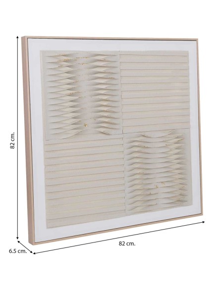 Cuadro en Lienzo con Relieve Beige