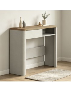 Consola de Madera Efecto Lino