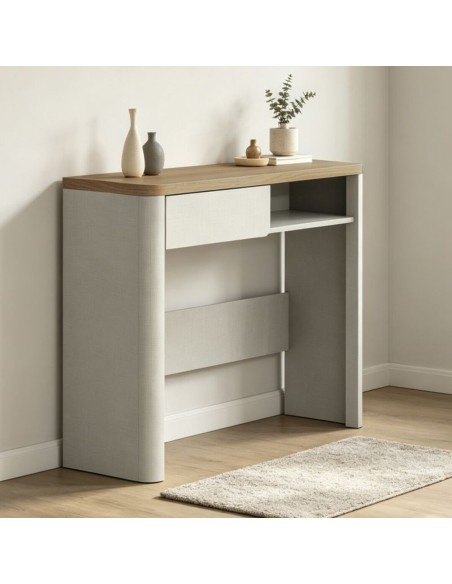 Consola de Madera Efecto Lino
