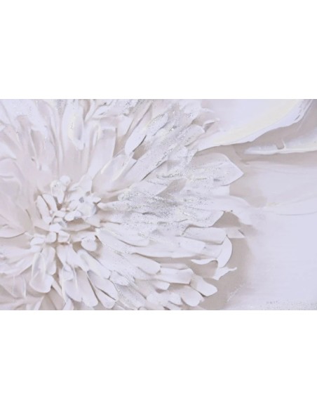 Cuadro en Lienzo con Flor en Relieve