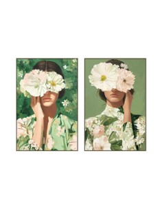 Cuadro en Lienzo con Diseño Chica con Flores- Deseos y Detalles