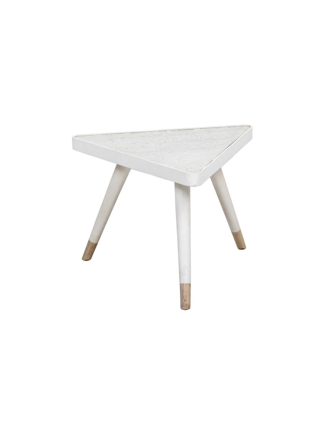 mesa auxiliar blanca de 3 patas